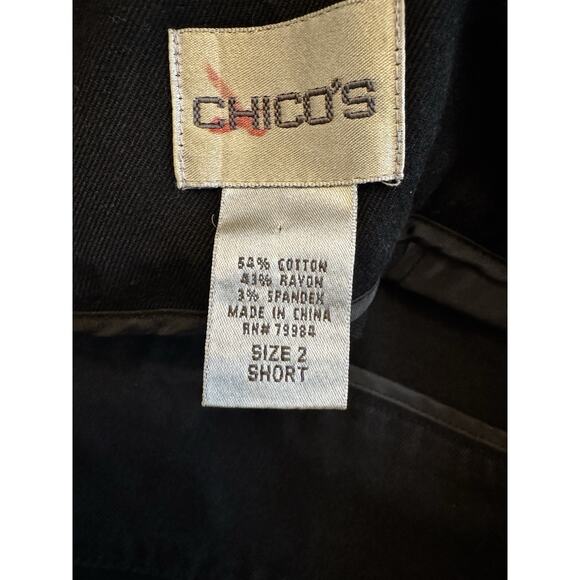 Chico's Size 2 Short Black Polyester/Rayon/Spandex Pants Capsule Office - Picture 2 of 8